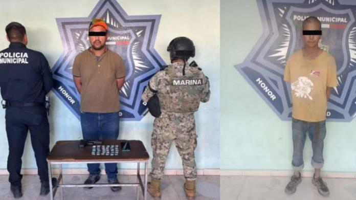 Policías municipales detienen a dos hombres en Cajeme Policías municipales detienen a dos hombres en Cajeme