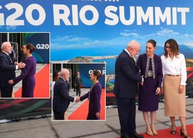 Sheinbaum llega a la cumbre del G20; es recibida por Lula da Silva