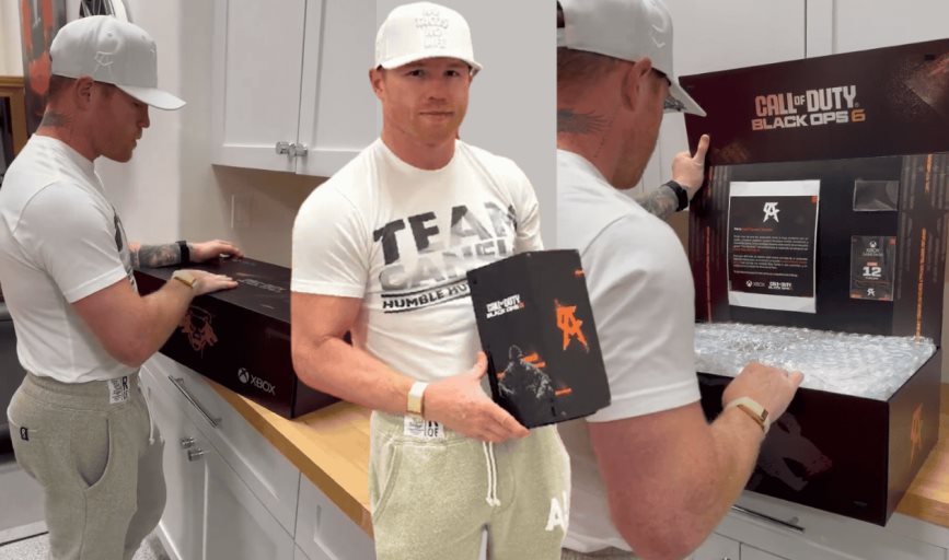 Saúl "Canelo" Álvarez recibe una consola de ´Call of Duty´ personalizada