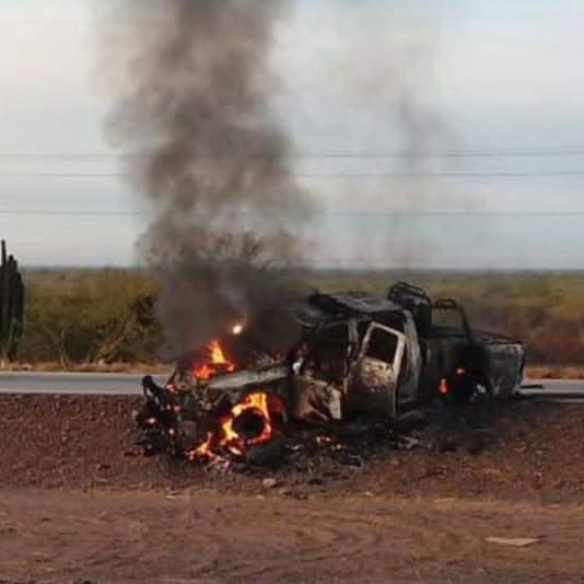 Se incendia patrulla de la Policía Estatal al norte de Ciudad Obregón Se incendia patrulla de la Policía Estatal al norte de Ciudad Obregón