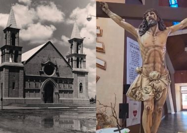 Cristo de la antigua Catedral de Ciudad Obregón es colocado en actual Catedral para Jubileo