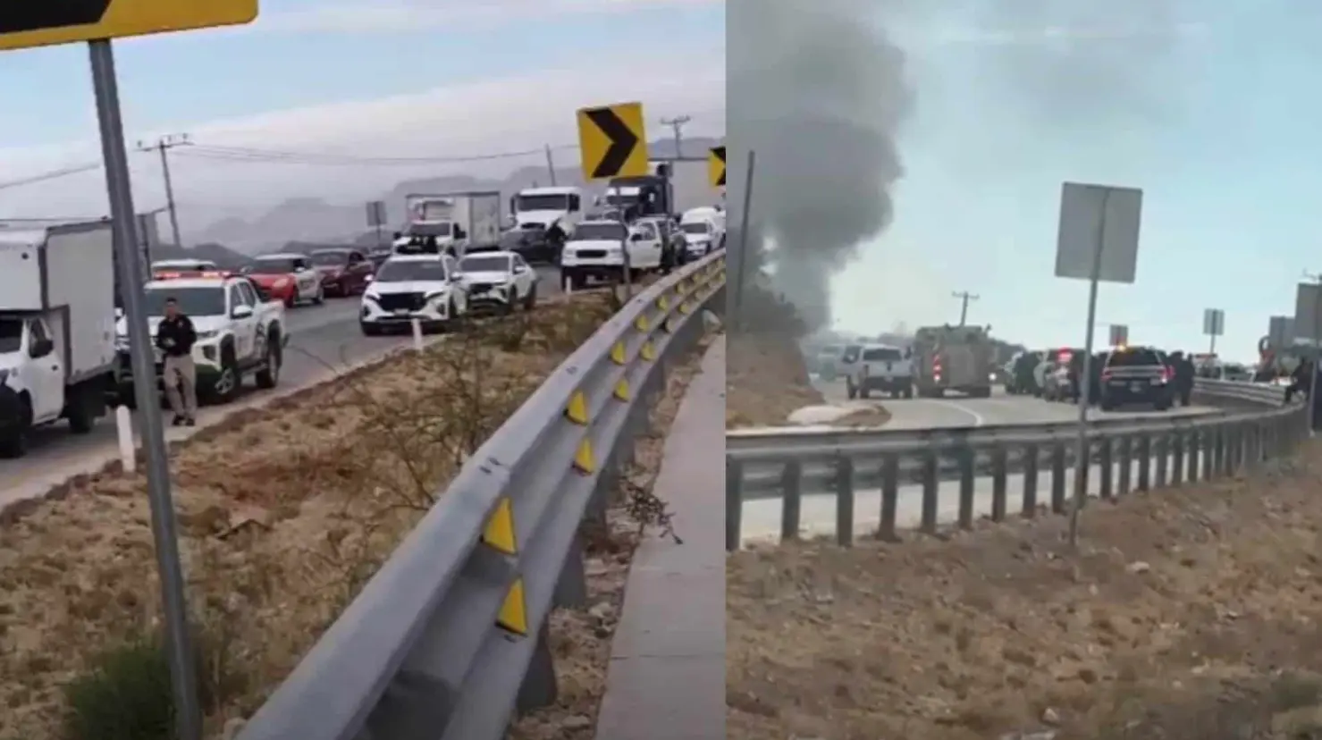 Cierran la carretera de Hermosillo-Guaymas tras un enfrentamiento armado; deja muertos y detenidos