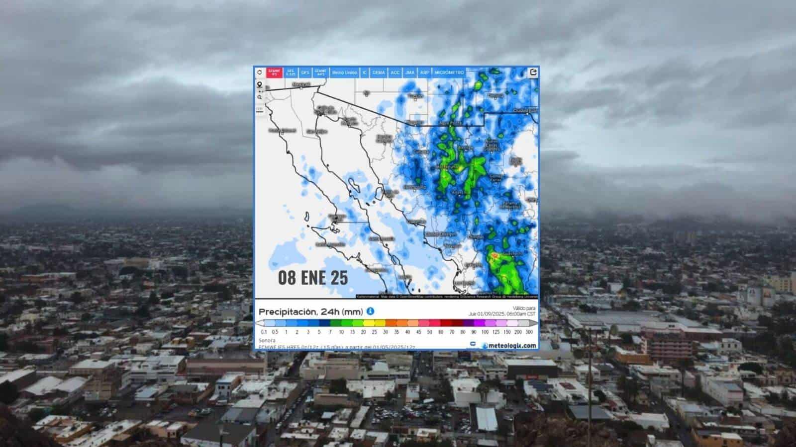 Clima en Hermosillo hoy 8 de enero; se espera una ligera lluvia