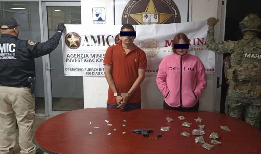 Aseguran droga, armas y detienen a dos personas en Ciudad Obregón