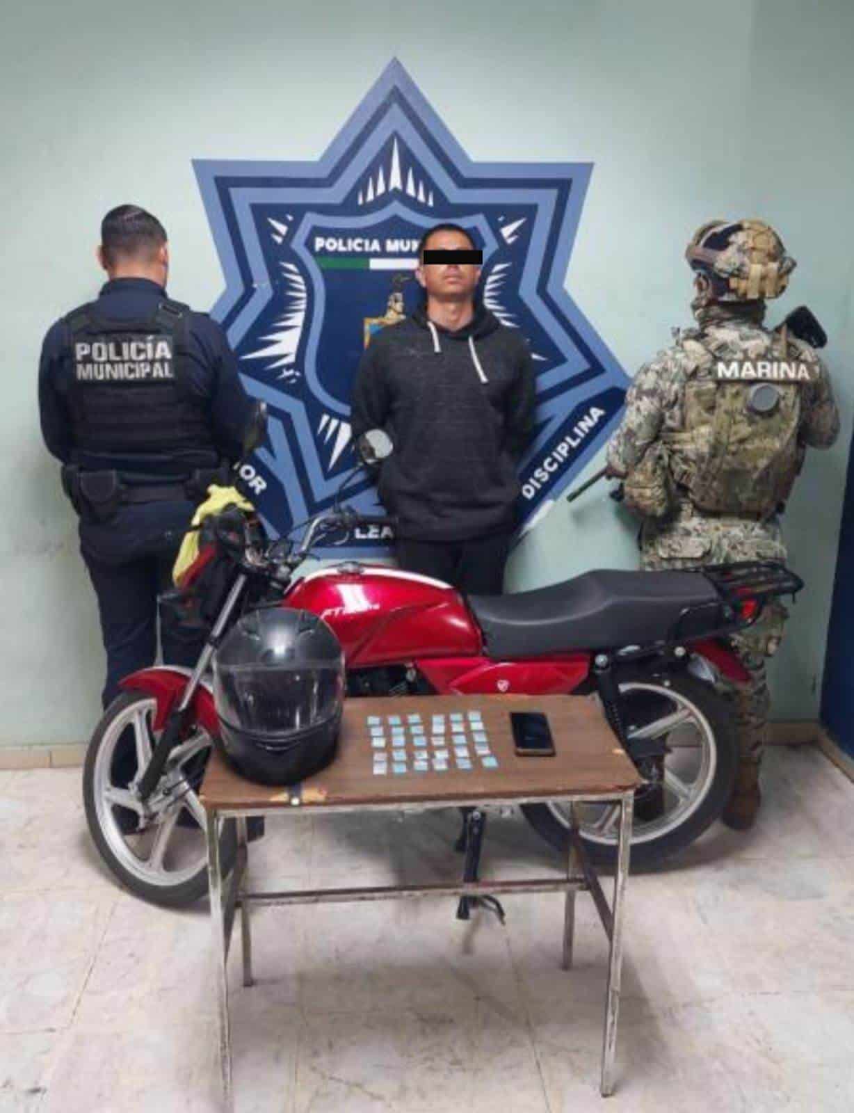 Capturan a motociclista con droga en el Centro de Ciudad Obregón