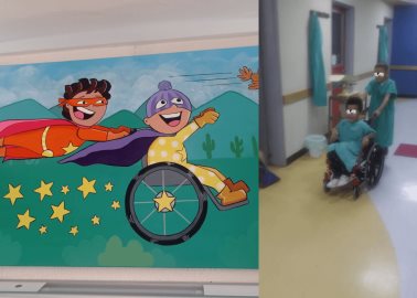 El cuadro que recrea una foto inolvidable en oncología pediátrica