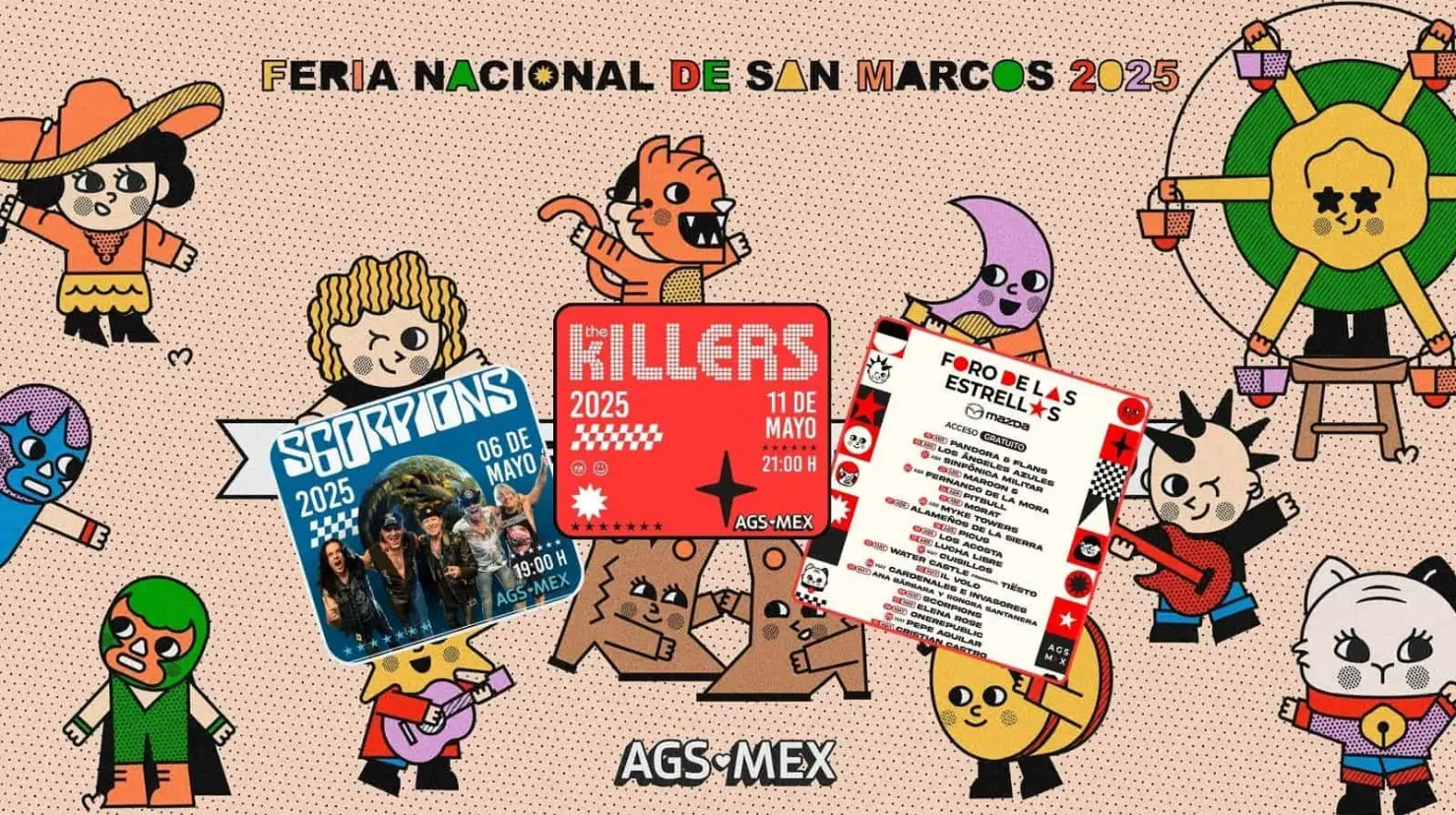 Feria de San Marcos 2025: Scorpions, The Killers y Maroon 5 en la cartelera oficial