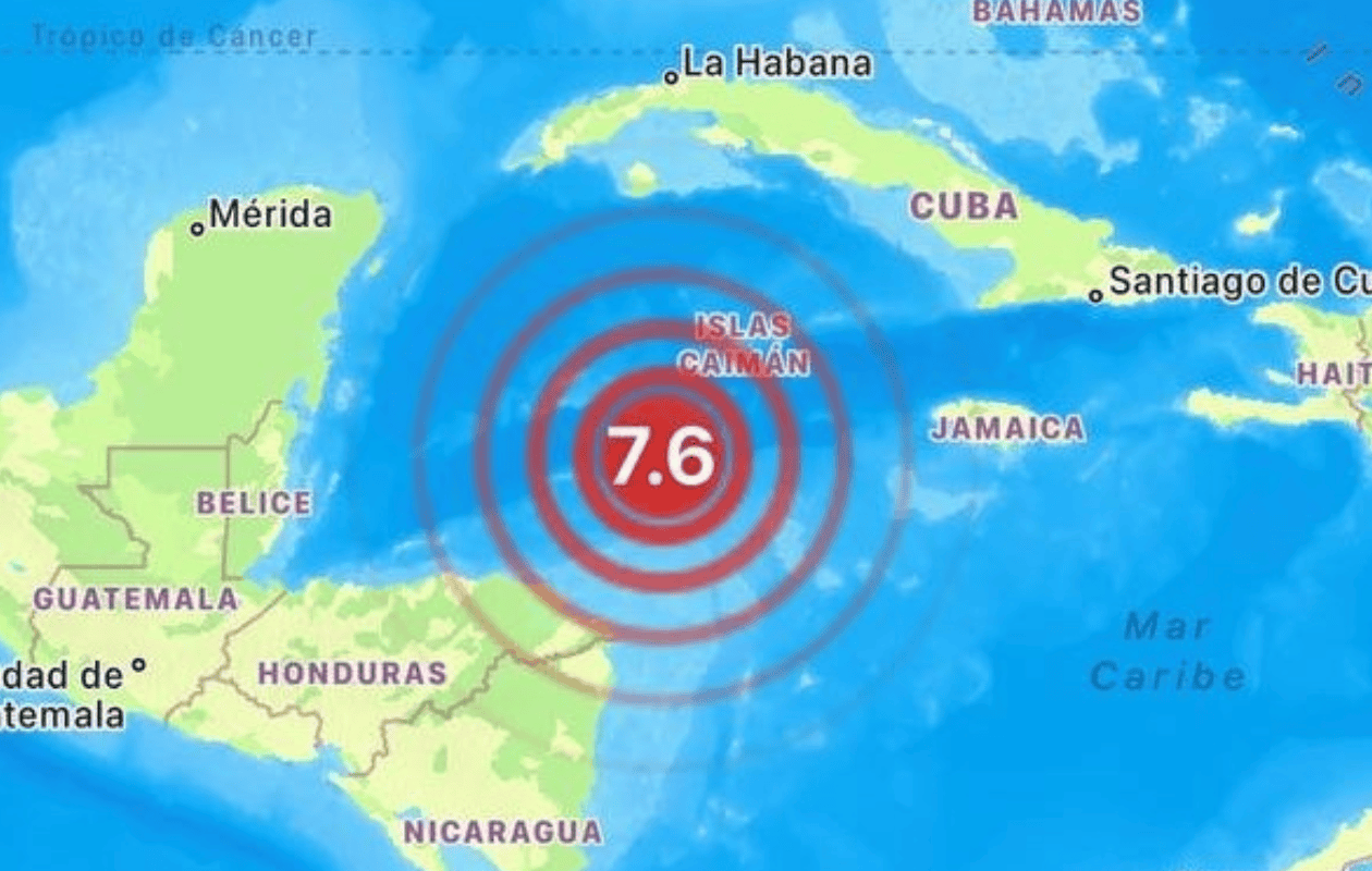 Sismo de magnitud 7.6 en el Mar Caribe activa alerta de tsunami en la región