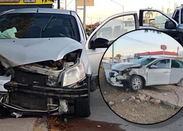 Aparatoso choque en el bulevar Ramírez de Ciudad Obregón