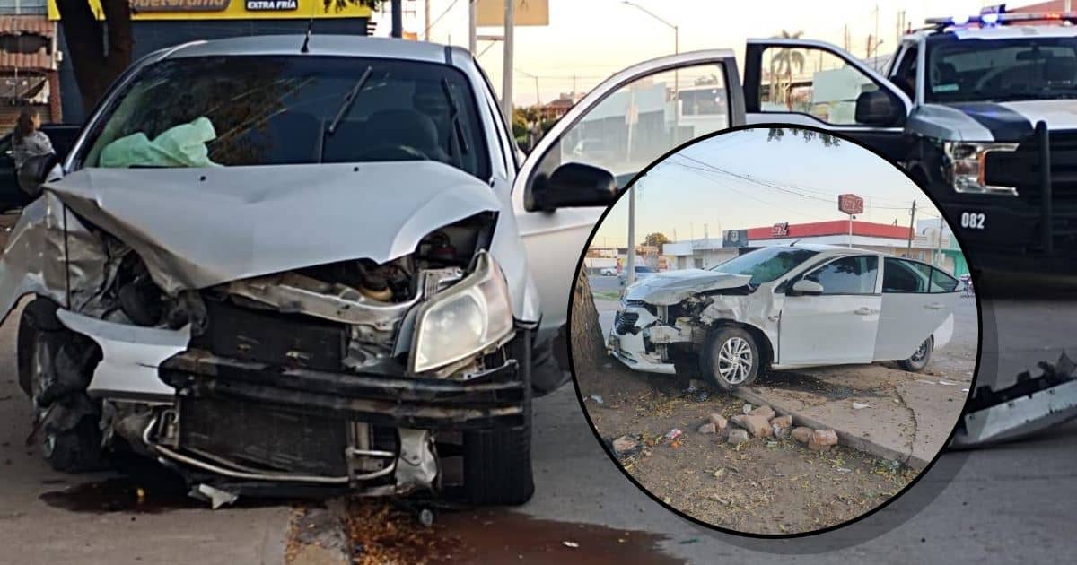 Aparatoso choque en el bulevar Ramírez de Ciudad Obregón