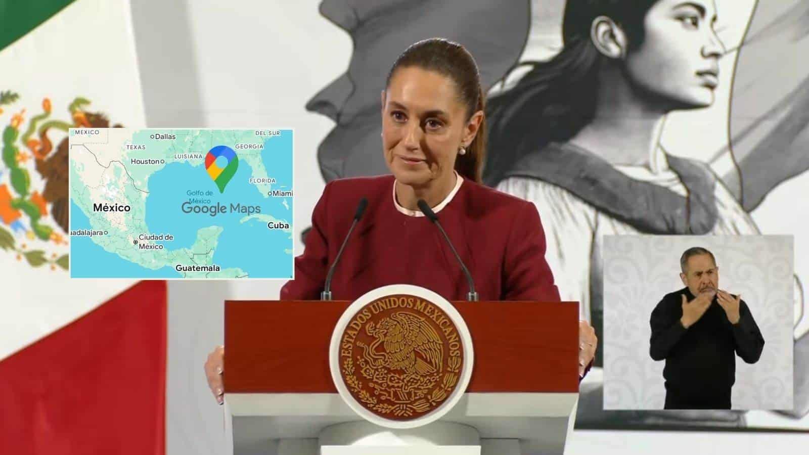 Gobierno de Sheinbaum podría demandar a Google por cambiar el nombre del Golfo de México