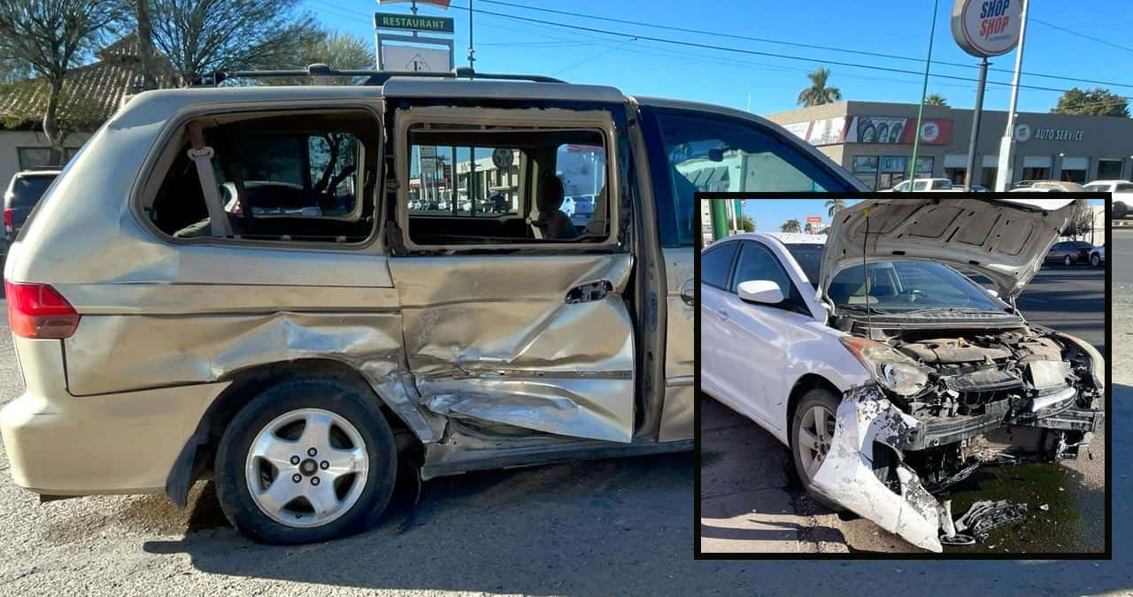 Fuerte choque en Ciudad Obregón deja una mujer lesionada y cuantiosos daños