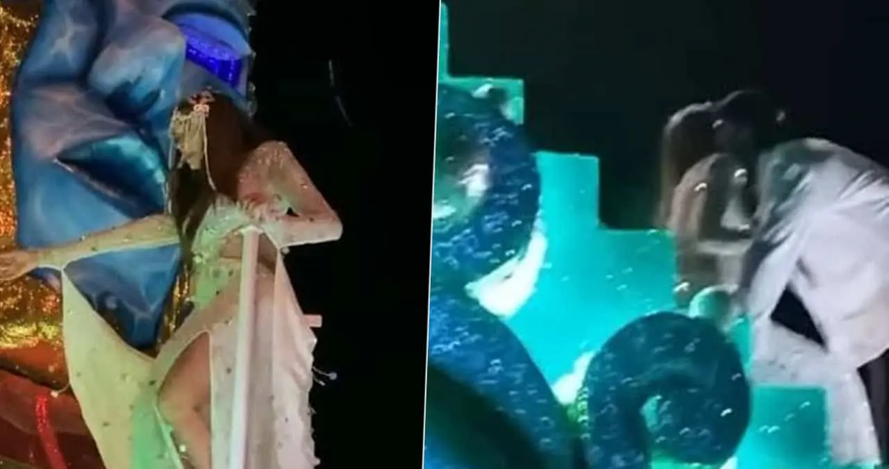 Galilea Montijo sufre caída en el Carnaval de Mazatlán; ¿qué hizo su novio ante el incidente? | VIDEO