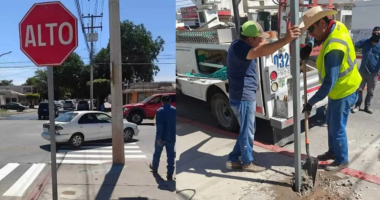 Los altos de cortesía de las calles Tabasco y Allende están ahí de manera provisional