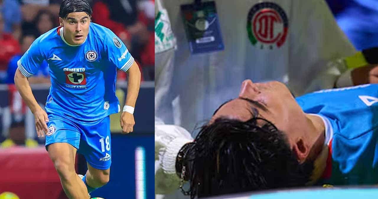 Preocupación en Cruz Azul: Luka Romero sufre conmoción cerebral tras fuerte choque con Jesús Gallardo