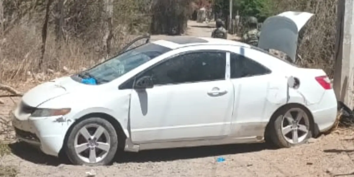 Aseguran vehículo y armamento en Bácum