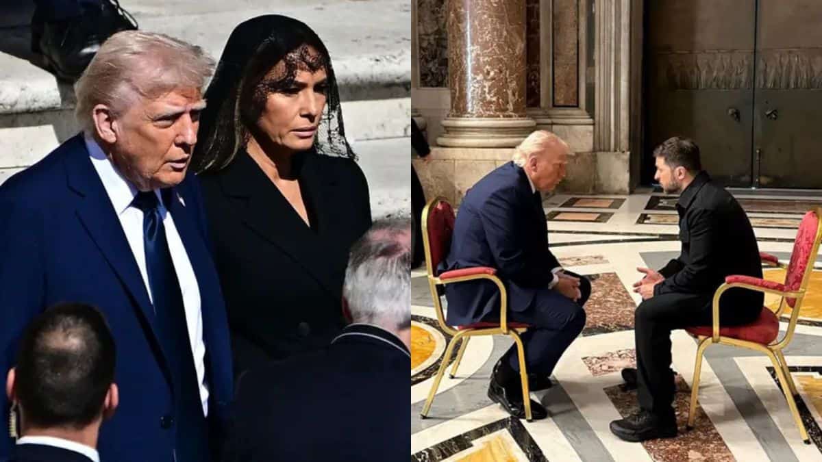 Donald Trump y Volodímir Zelenski se reúnen en la Basílica de San Pedro antes de la ceremonia del Papa
