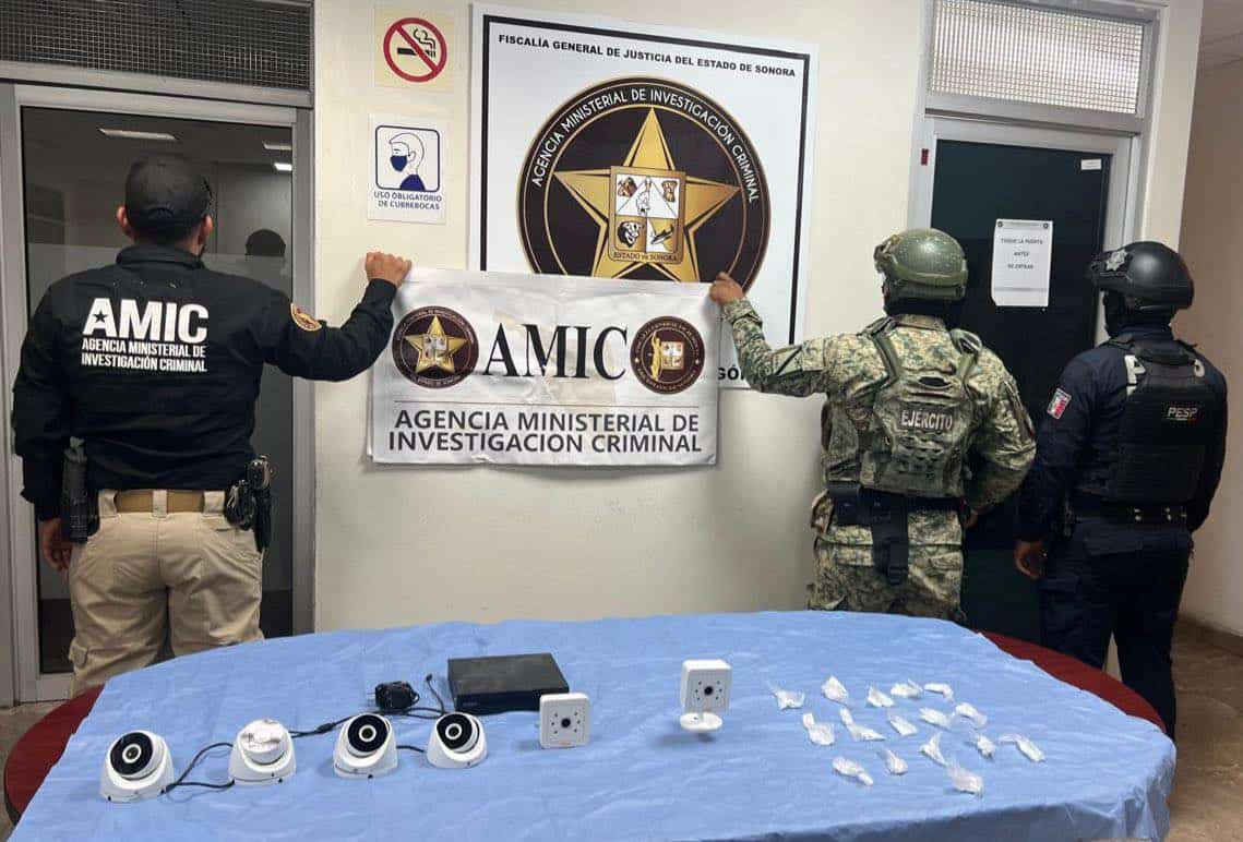Decomisan cámaras y droga en Urbi Villa del Rey, en Ciudad Obregón