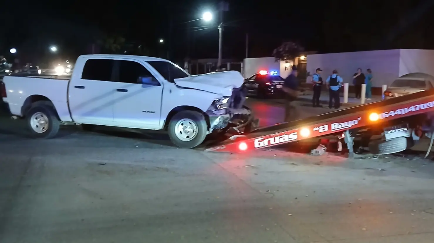 Patrulla de la AMIC protagoniza aparatoso choque en Ciudad Obregón