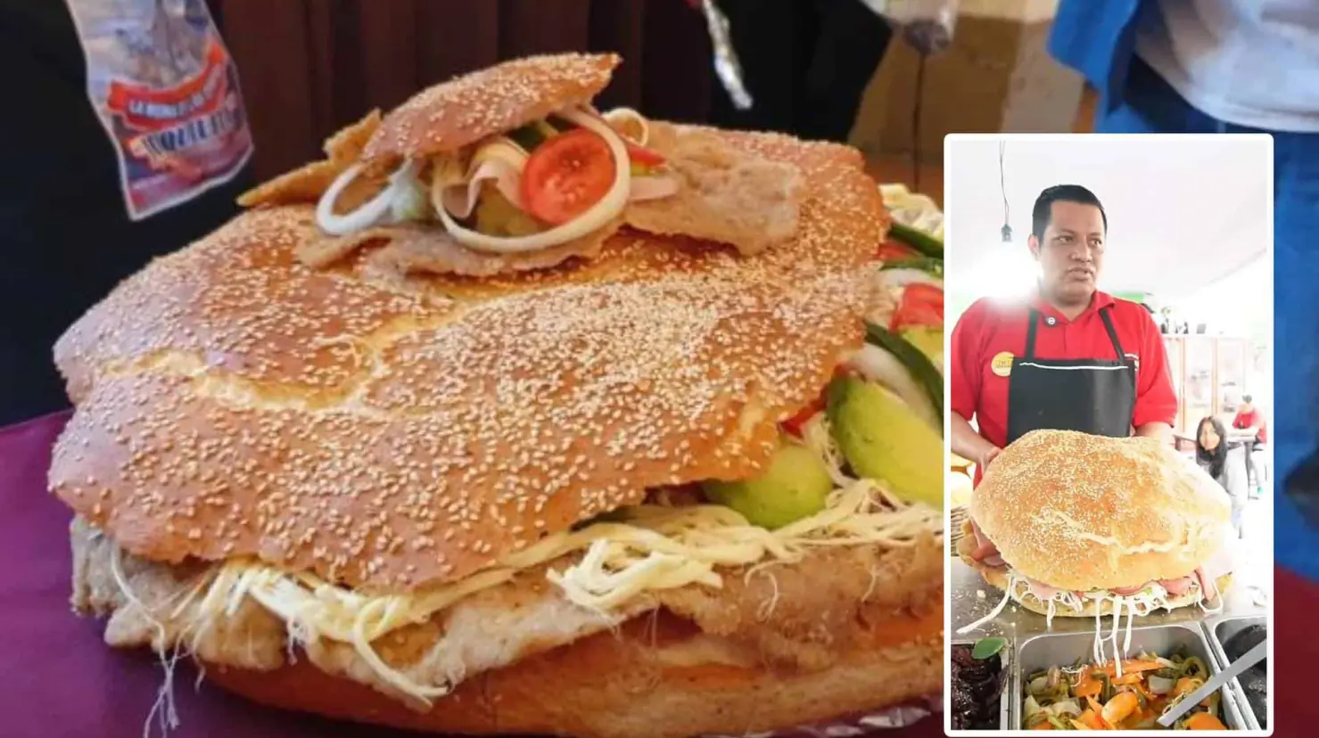 “Diámetro aproximado de 60 cm”, así es la cemita jumbo de Puebla