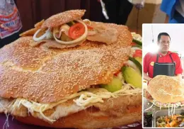 “Diámetro aproximado de 60 cm”, así es la cemita jumbo de Puebla
