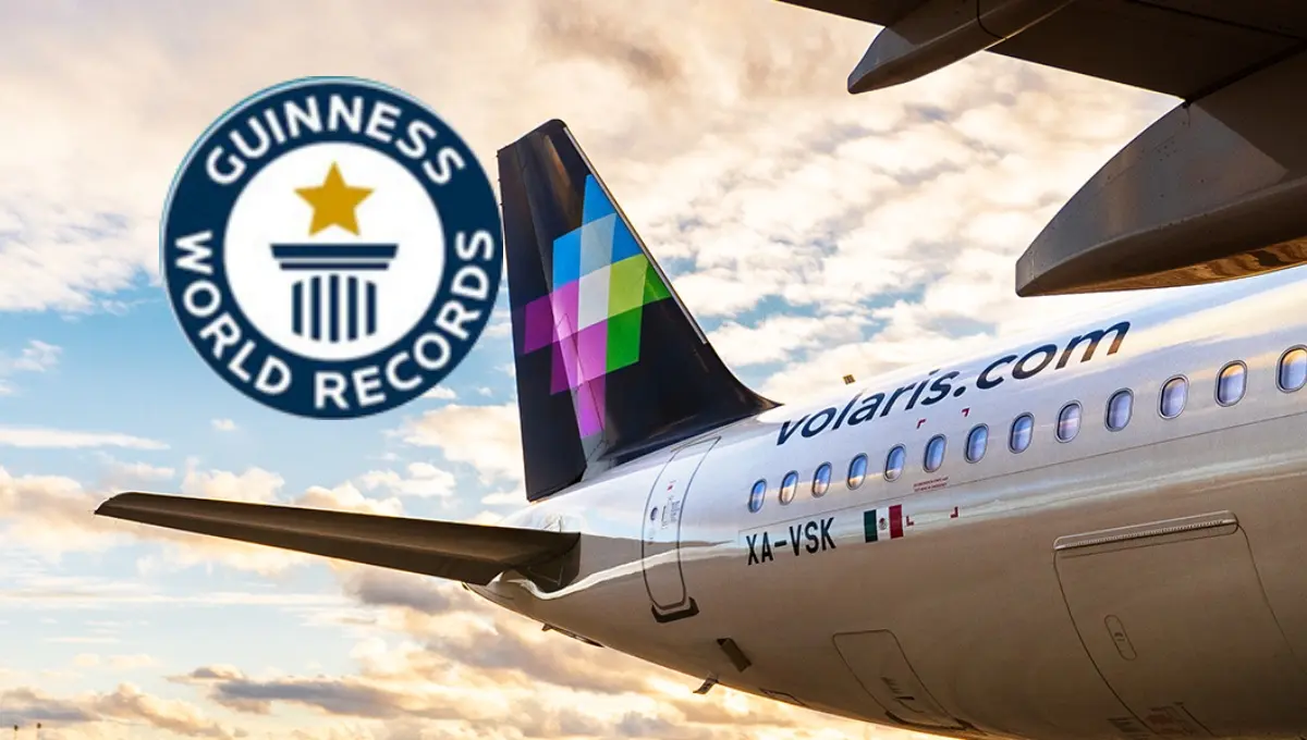 Volaris se convierte en la primera aerolínea mexicana en obtener un Récord Guinness. Foto: Original