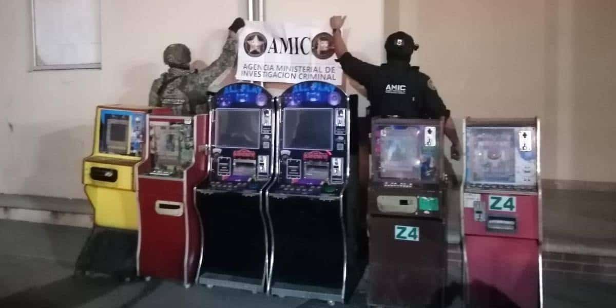 AMIC y Defensa aseguran 20 máquinas tragamonedas ilegales en Ciudad Obregón