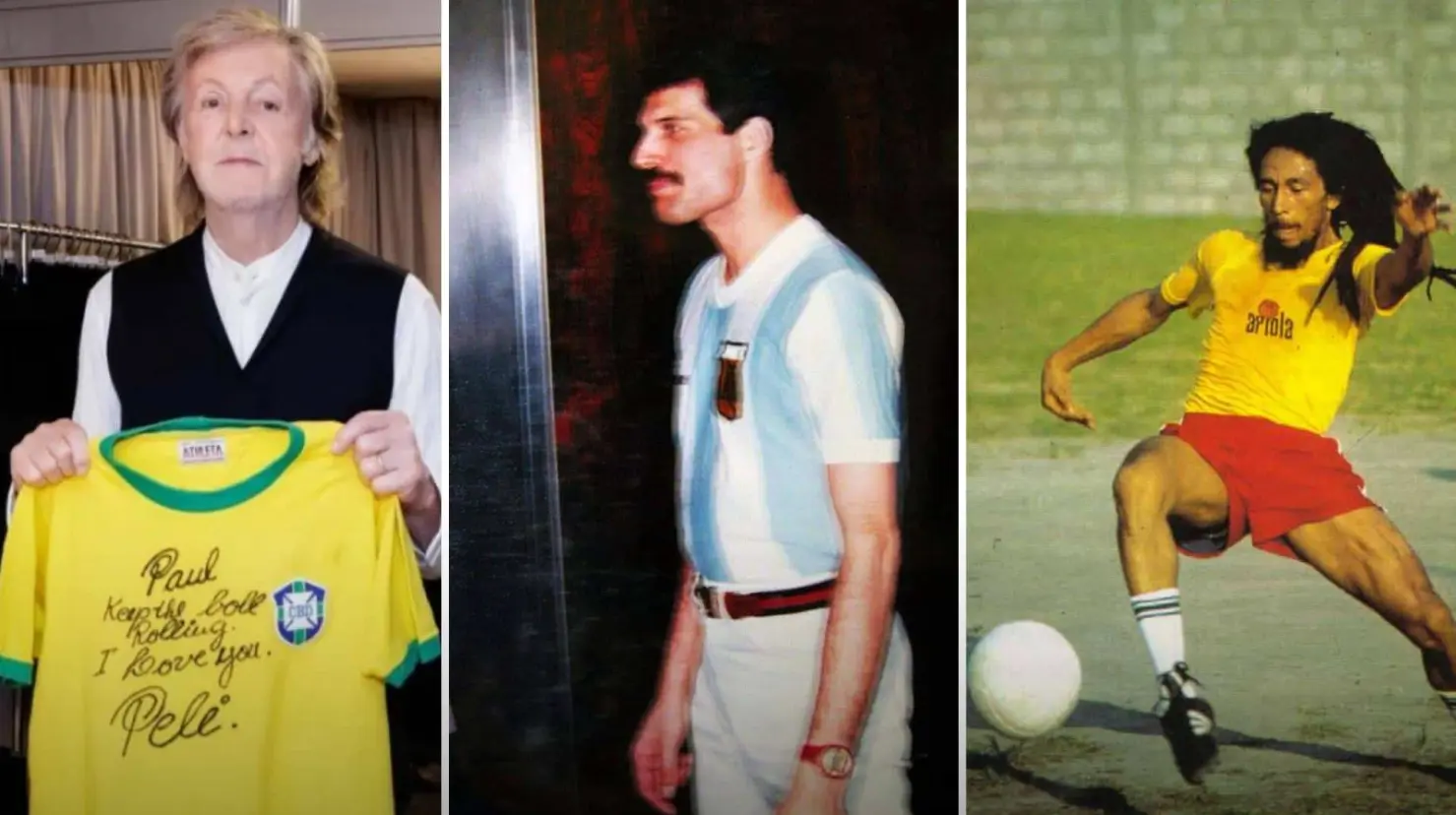 Queen, Bob Marley y otros 3 músicos que mostraron su amor por el futbol | FOTOS