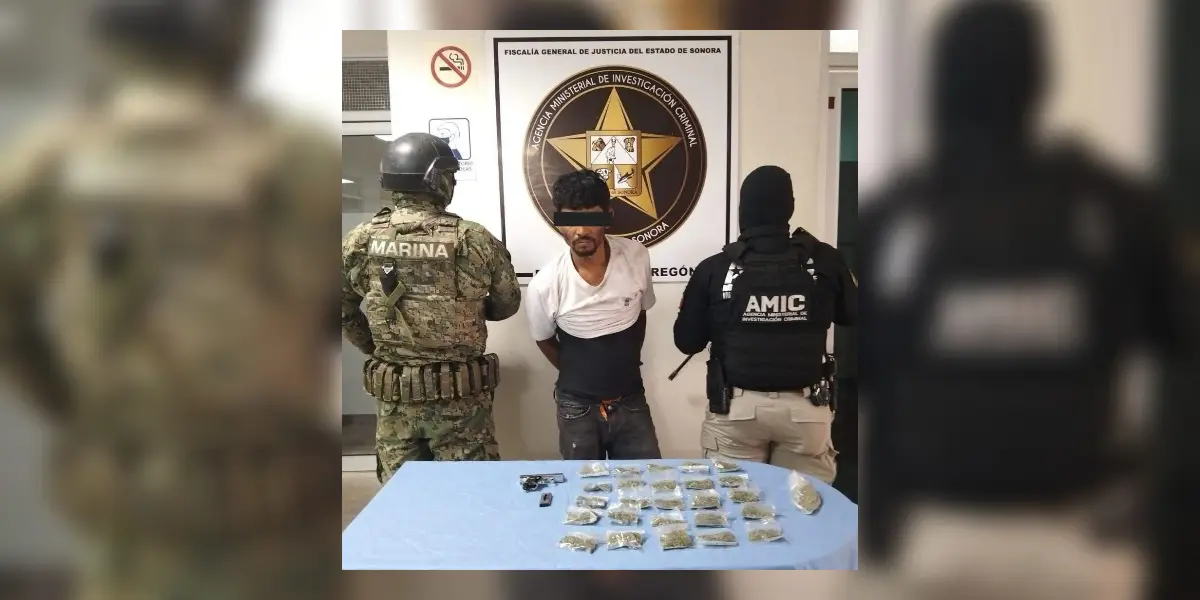 En Ciudad Obregón, intenta huir en bicicleta de las autoridades; traía arma y droga