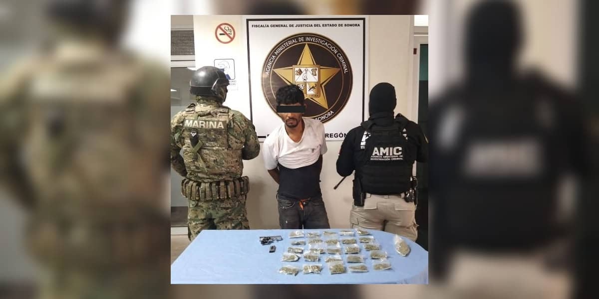 En Ciudad Obregón, intenta huir en bicicleta de las autoridades; traía arma y droga