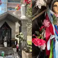 Altares afuera del IMSS en Ciudad Obregón: signos silenciosos de fe y devoción