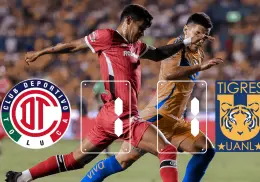 Tigres y Toluca igualan en la ida de semifinales con goles de Ibáñez y Paulinho