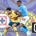 América vs Cruz Azul: termina el primer tiempo con empate a cero