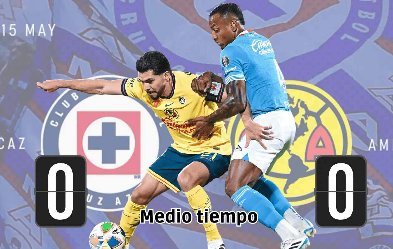 Se terminan los primeros 45 minutos del juego de ida entre América y Cruz Azul.