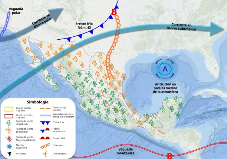 Clima en Sonora hoy 16 de mayo: Vaguada polar ocasionará fuertes vientos; frente frío los reforzará