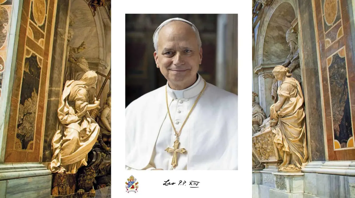Vaticano publica la foto oficial del Papa León XIV ¿Qué significado tiene la cruz que porta?