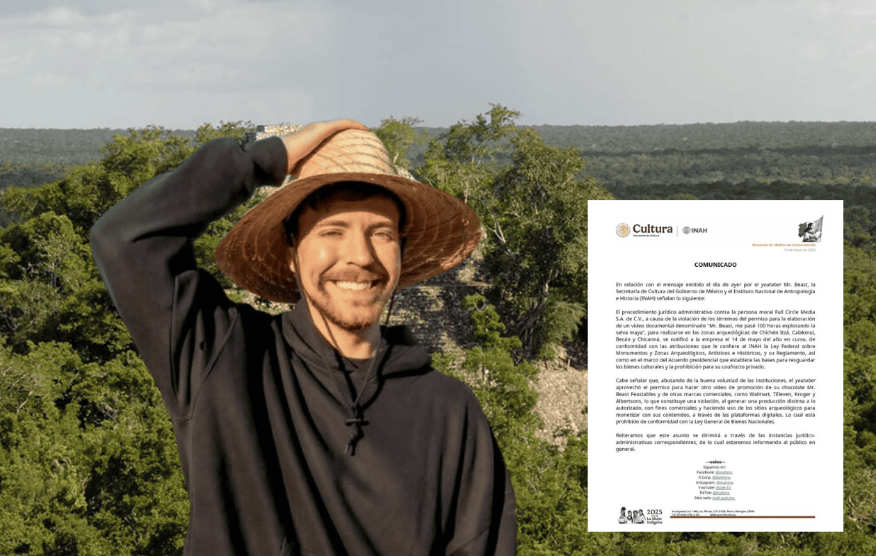 INAH inicia proceso legal contra Mr. Beast por grabar video comercial en zonas arqueológicas