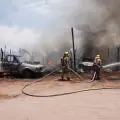 Voraz incendio en Pueblo Yaqui arrasa con casas y vehículos