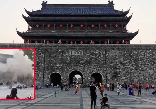 VIDEO | Torre de la dinastía Ming en China fue restaurada hace un año y se desplomó; estaba en pie desde 1375