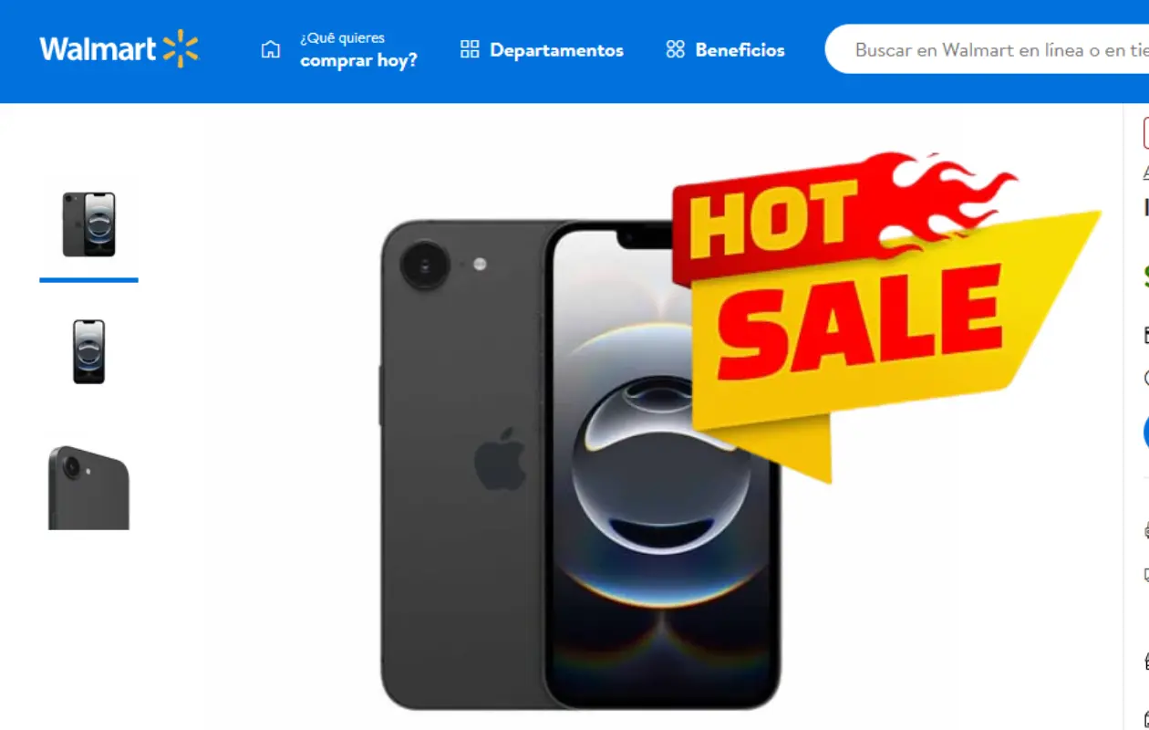 Hot Sale 2025: iPhone 16E por 8 mil 500 pesos en Walmart a través de Promodescuentos