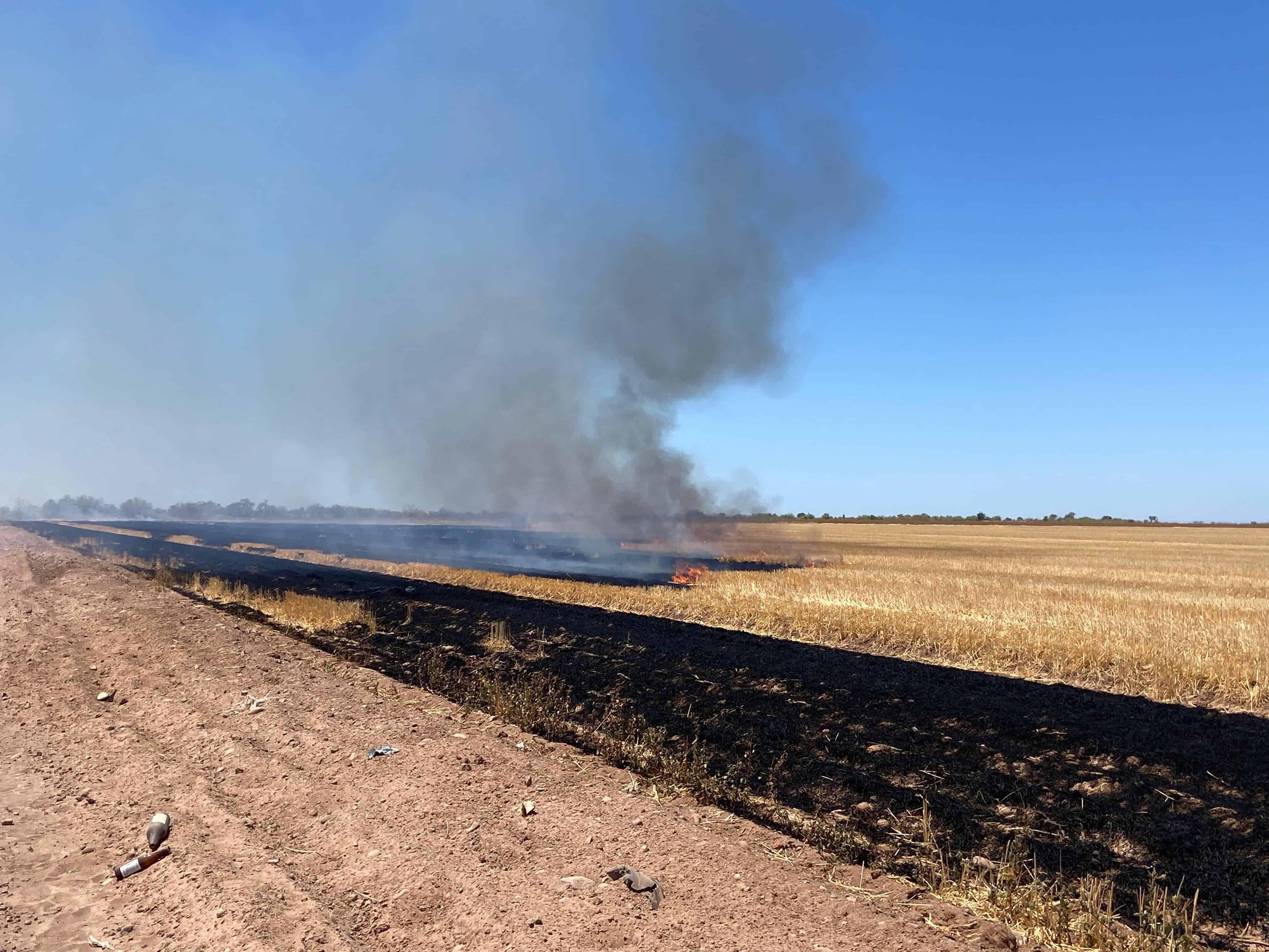 Piden actuar ante quema de gavilla en Navojoa