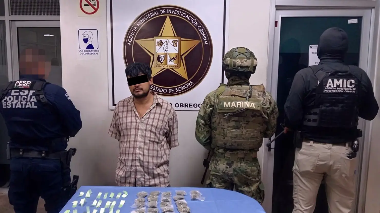 Detienen a sujeto con droga en la Primero de Mayo; lo acompañaba un menor de edad