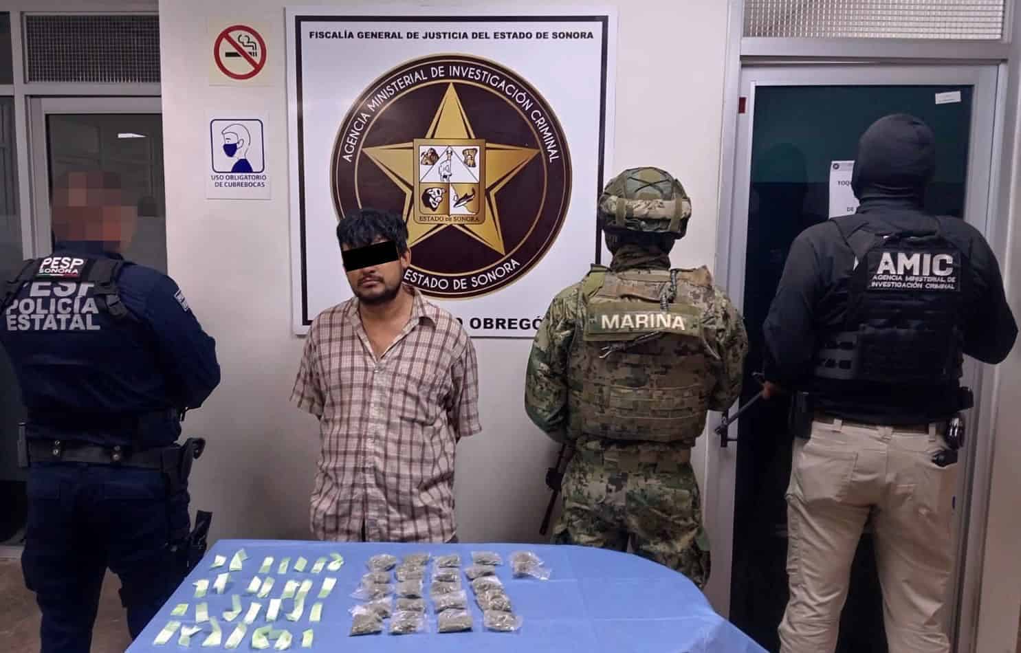 Detienen a sujeto con droga en la Primero de Mayo; lo acompañaba un menor de edad