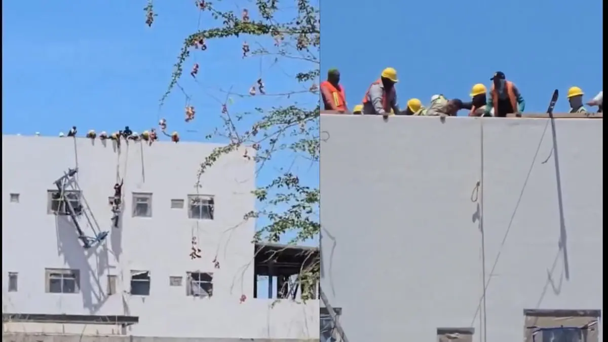 ¡Se salvan de milagro trabajadores de la construcción en IMSS de Navojoa! | VIDEO