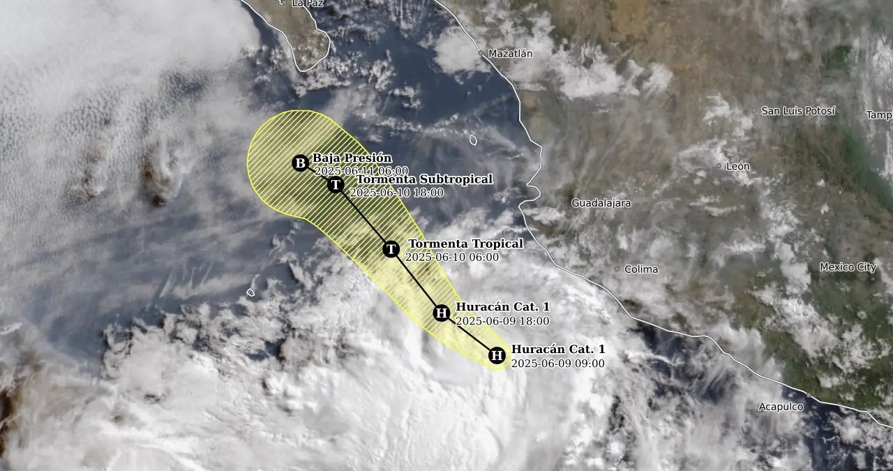 Tormenta Tropical Bárbara se intensifica huracán categoría 1 ¿Impactará en Sonora?