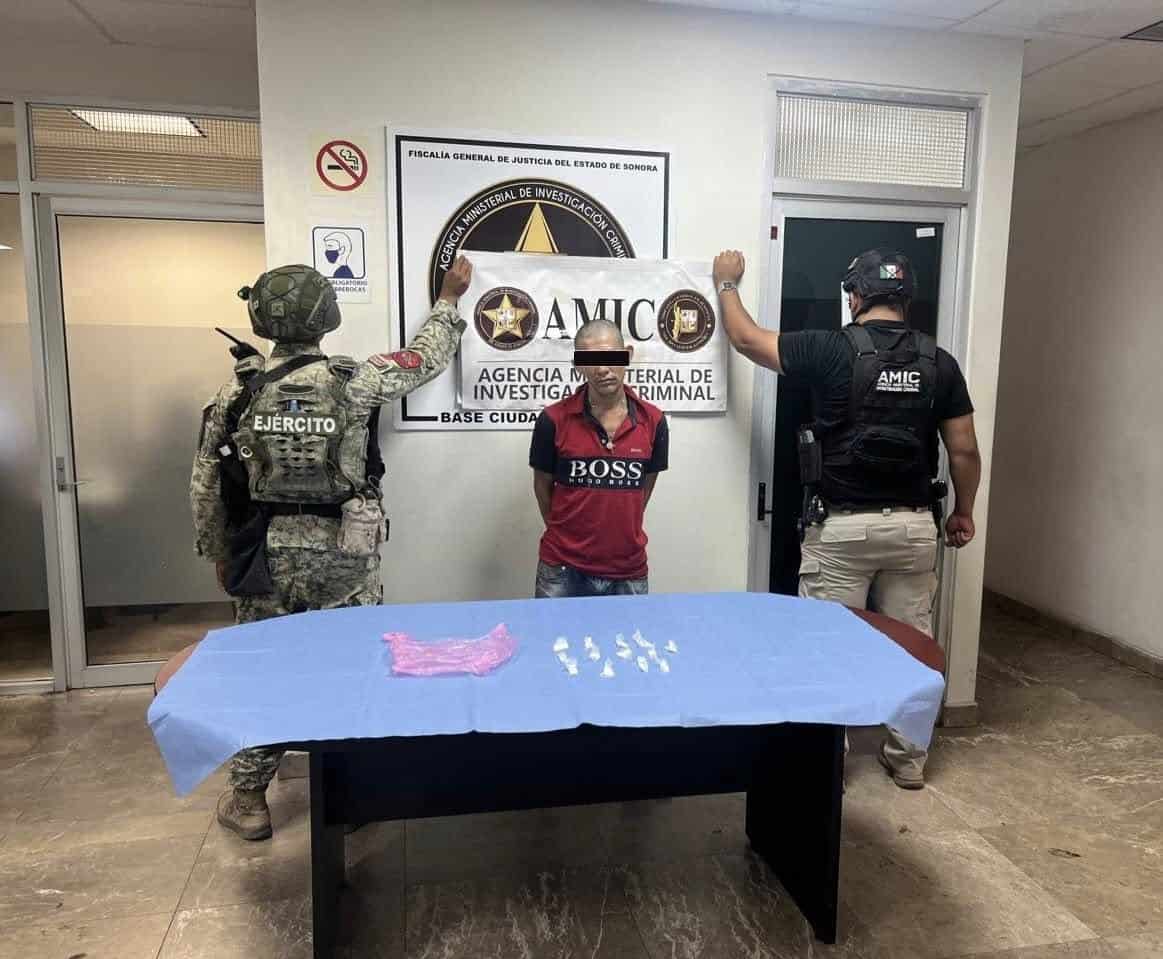 Capturan a sujeto con droga en la Matías Méndez de Ciudad Obregón