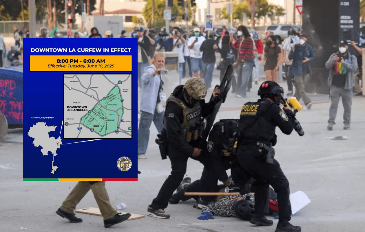 Declaran toque de queda en el centro de Los Ángeles