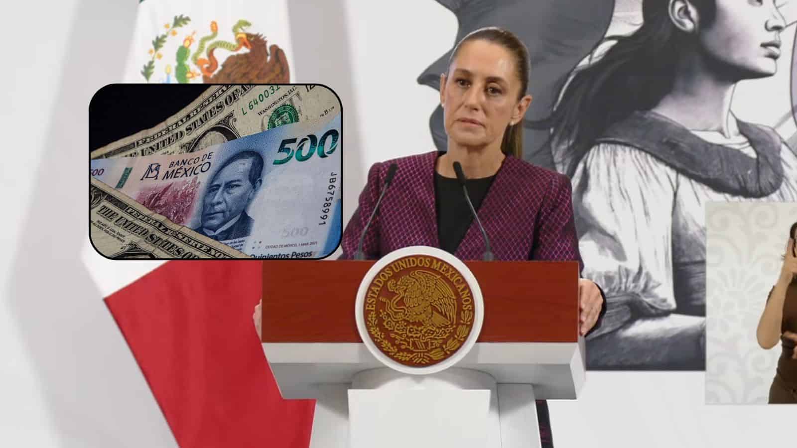 El peso mexicano rompe la barrera de los 19 por dólar; Sheinbaum celebra fortaleza de moneda nacional