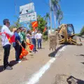 Dan banderazo a rehabilitación de la calle Viena