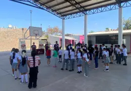 Alumnos del BTED Obregón llevan proyecto contra el sedentarismo a niños de Loma de Guamúchil